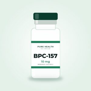 BPC-157 10 mg lyophilized research peptide vial by Pure Health Sciences