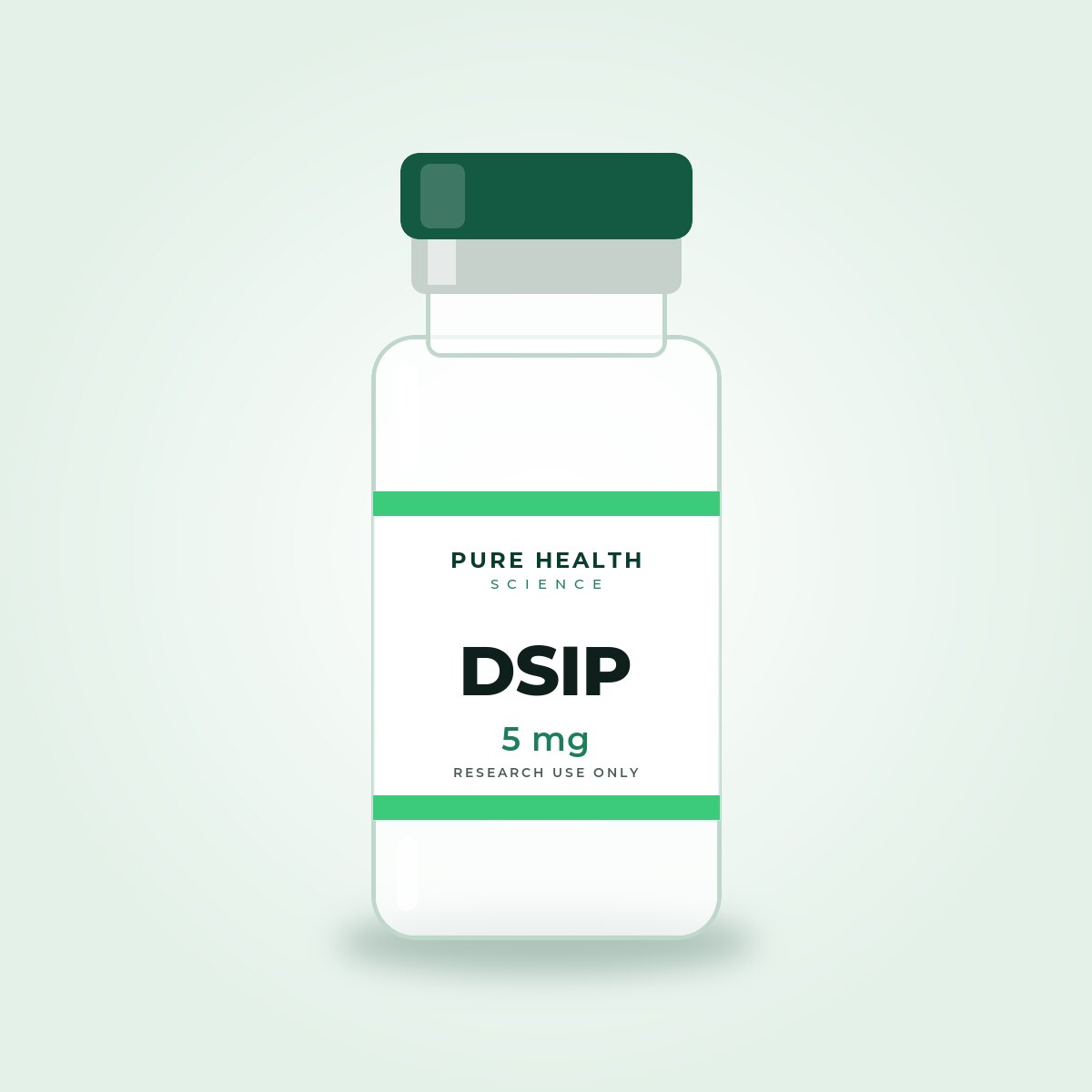 DSIP 5 mg lyophilized research peptide vial by Pure Health Sciences