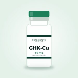 GHK-Cu 50 mg lyophilized research peptide vial by Pure Health Sciences