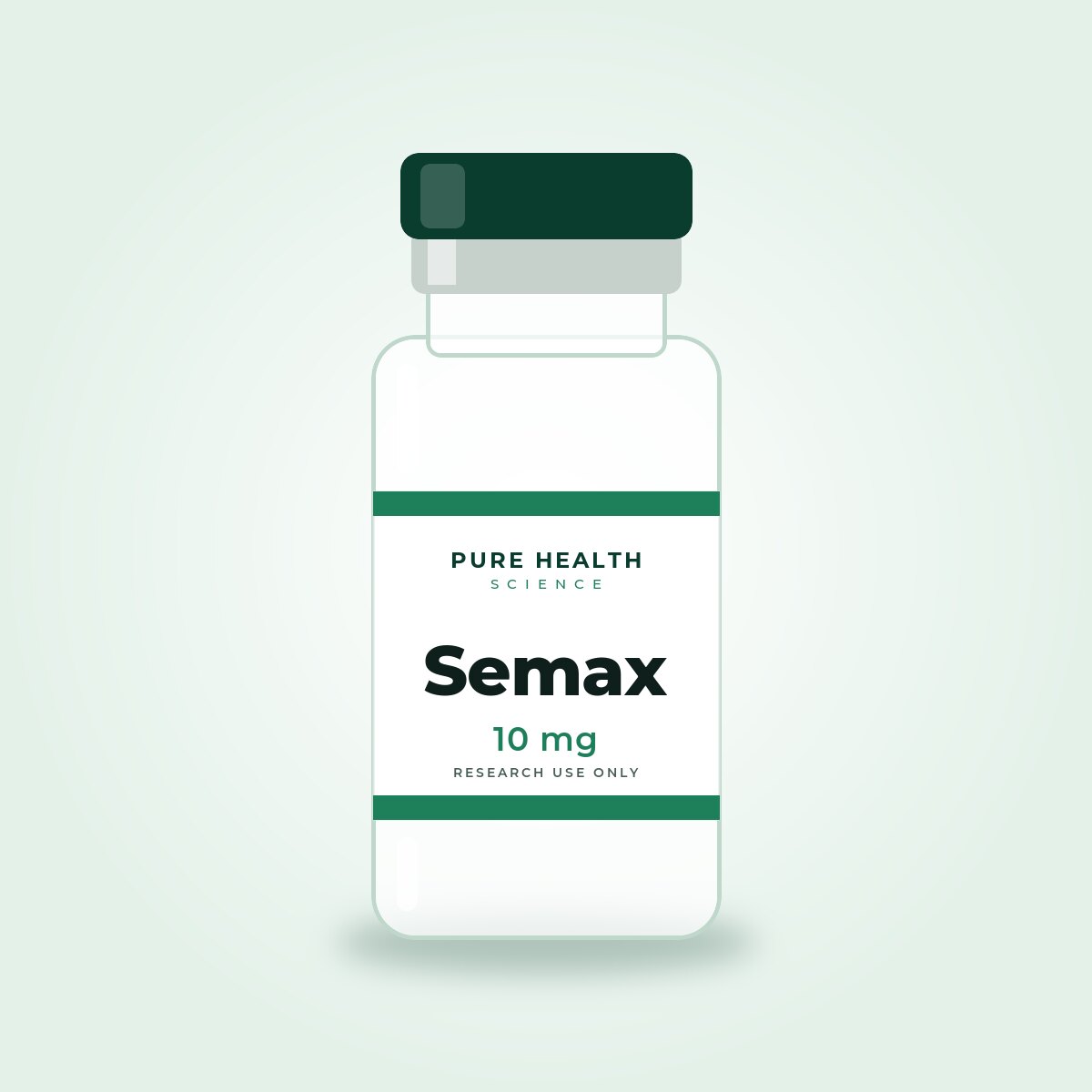 Semax 10 mg lyophilized research peptide vial by Pure Health Sciences