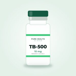 TB-500 10 mg lyophilized research peptide vial by Pure Health Sciences